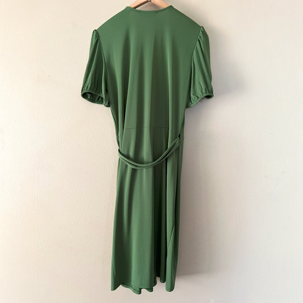 (EUC) Lark & Ro Green Wrap Dress Size L - Picture 3 of 6